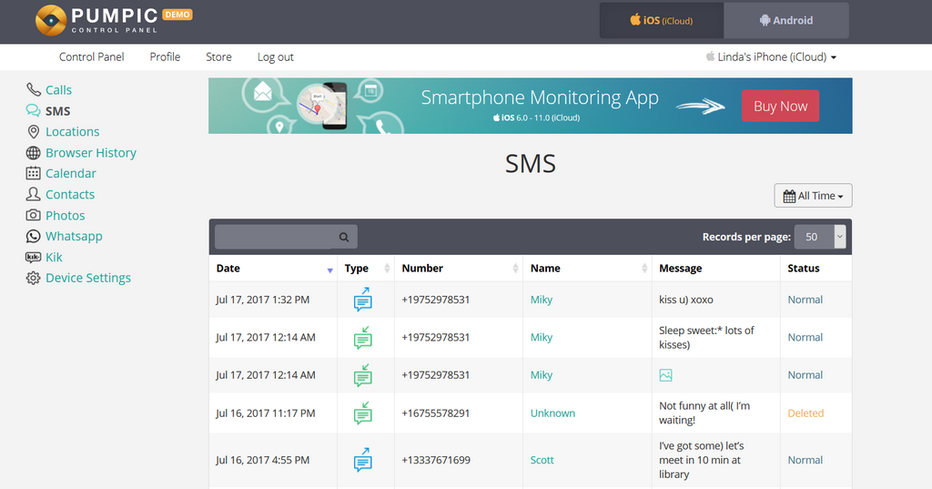 Pumpic Control Panel App: Simple On-the-Go Parental Surveillance